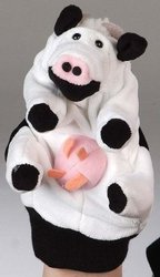 Plush Cow Glove Puppet 7'