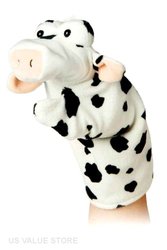 Plush Silly Sox Cow Sock Puppet 12'