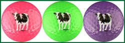 Woody's Cows Golf Balls (Pink, Green & Purple)
