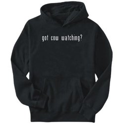 Hoodie Mens Black ' Got Cow Watching? ' Hobbies