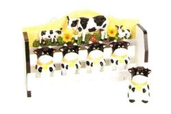 COW 3-D Majolica Spice Rack & Jars *NEW*