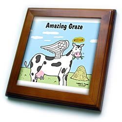 Cow Angel - 8x8 Framed Tile